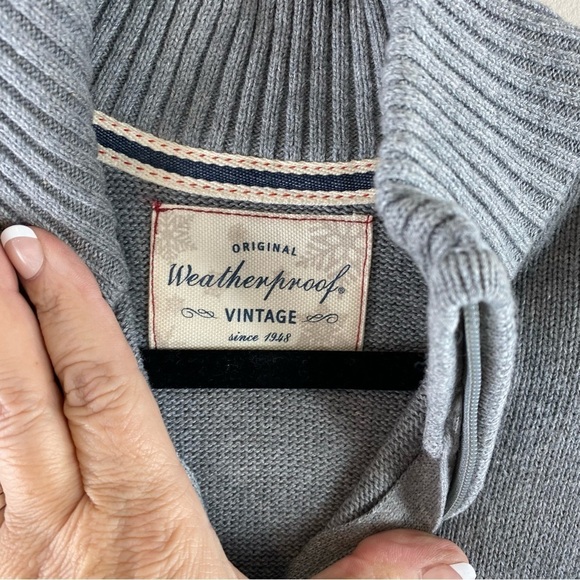 Weatherproof Vintage Men's Snowflake Quarter Zip Sweater Heather Gray Size‎ S - Picture 6 of 12